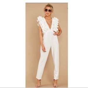White ruffle jumpsuit!